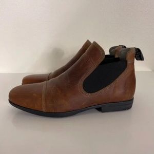 John Fluevog Tan Leather Pull On Dress Booties